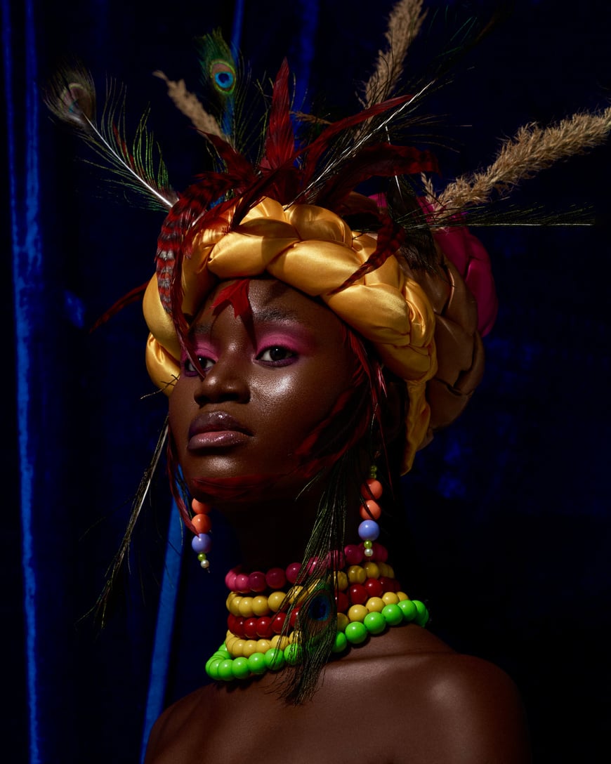 Portrait of Woman in Traditional African Outfit